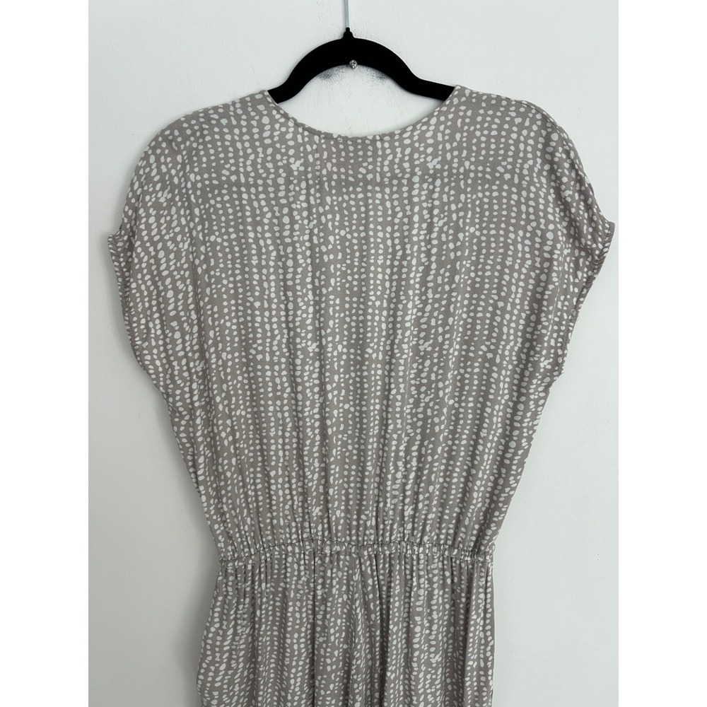 NWT Dress Forum Los Angeles Taupe White Dotted Jumpsuit V-Neck Jogger Small - Picture 9 of 15